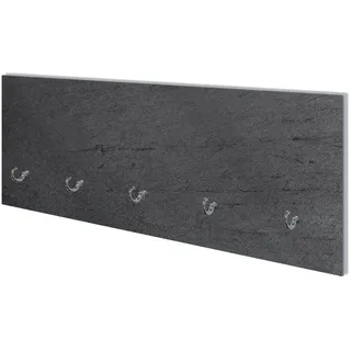 Wallario Garderobenpaneel Schwarze Schiefertafel Optik - Steintafel (1-teilig, inkl. Haken und Befestigung), 80x30cm