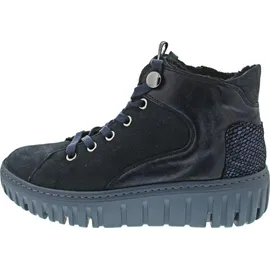WALDLÄUFER H-Livia Bootie 941804-402-194, Warmfutter, Nubukleder/ Metallic, Notte (Dunkelblau), Weite H, Wechselfußbett 38 EU Weit
