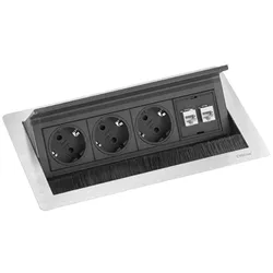 EVOline® FlipTop PUSH Data M 3x VDE Steckdosen 2x RJ45