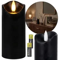 Sarcia.eu LED-Kerze Schwarze LED-Kerze mit Flammeneffekt für Grablichter, 12,5 cm schwarz