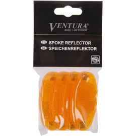 Ventura Unisex – Erwachsene Speichenreflektor Set, 4 Stück, mit deutschem Prüfzeichen, orange