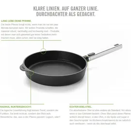 WOLL "Diamond XR Logic" Flachpfanne, Bratpfanne Ø 28 cm, 5 cm hoch mit abnehmbaren Stielgriff - Induktionsgeeignet