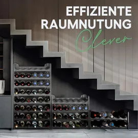Novaliv Weinregal 36 Flaschen grau