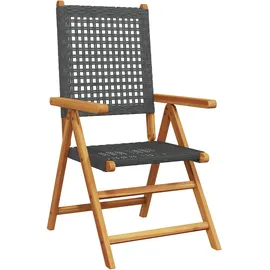 vidaXL Garten Essgruppe 7 pcs Schwarz Massivholz Akazie - Schwarz