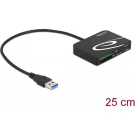 DeLock Xqd (USB), Speicherkartenlesegerät, Schwarz