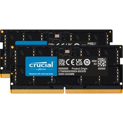 Crucial SORAM Crucial D5 5600 48GB CL46 K2 (2 x 24GB, 5600 MHz, DDR5-RAM, SO-DIMM), RAM, Schwarz