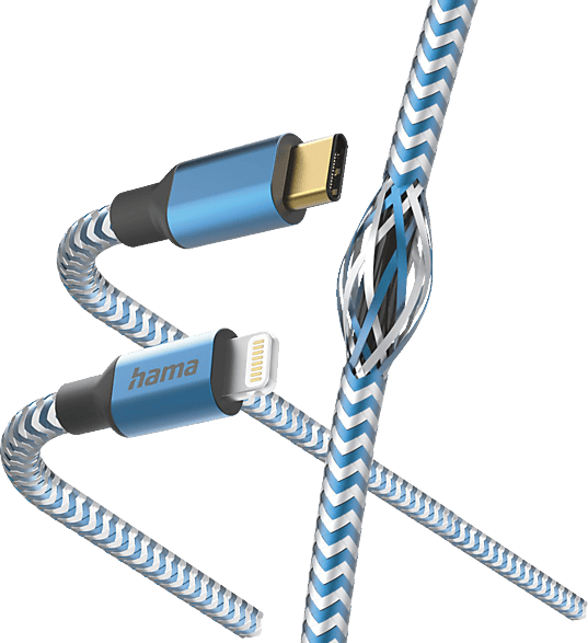 HAMA Reflective, USB-C auf Lightning, Ladekabel, 1,5 m, Blau