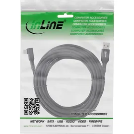 InLine USB 3.2 Gen.1 Kabel, USB-C St gewinkelt - USB-A St für VR, schwarz, 5m