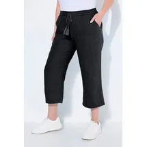Ulla Popken Funktionshose 7/8-Leinenhose Schwarz 44