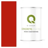 Q-COVER Bodenfarbe Betonfarbe Rot 0,9L Garagenboden Bodenbeschichtung für Innen Kellerfarbe Fußbodenfarbe