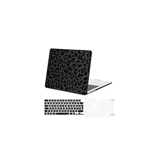 MOSISO Hülle Kompatibel mit MacBook Air 13,6 Zoll 2022-2024 M3 M2 A3113 A2681 Chip Liquid Retina Display Touch ID,Plastik Leopardenkorn Hartschale Cover&Tastaturabdeckung&Bildschirmschutz, Schwarz