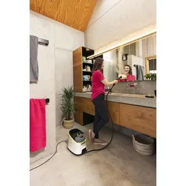 Kärcher Dampfreiniger SC 4 Deluxe, Dampfdruck: 4 bar, Aufheizzeit: 3 min., Fläche: ca. 130 m2, Tank: 0,5 l + 1,3 l, inkl. Bodenreinigungsset EasyFix, Düsen, Mikrofaser-Überzug und Bürsten