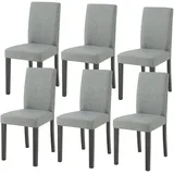 [en.casa] Esszimmerstuhl Hamburg 6er Set Textil Hellgrau