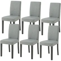 [en.casa] Esszimmerstuhl Hamburg 6er Set Textil Hellgrau