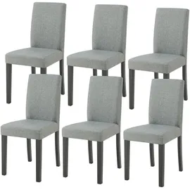 [en.casa] Esszimmerstuhl Hamburg 6er Set Textil Hellgrau