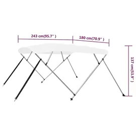 vidaXL Bimini Top 4-Bow 243 x 180 x 137 cm Blau