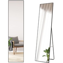 S'AFIELINA Ganzkörperspiegel Silber Standspiegel 160x40cm Rahmen HD großer Standspiegel für Ankleidezimmer, Wohnzimmer