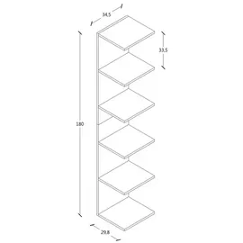 VCM Kinderregal Kidos 70 x 80 x 10 cm Holz weiß