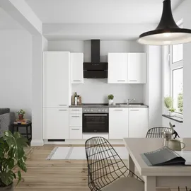 Nobilia Küchenzeile 240 cm Weiß/Grau