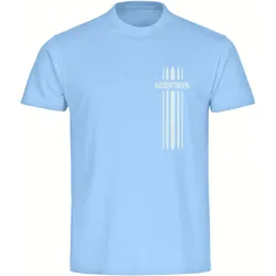 multifanshop Herren T-Shirt - Argentinien - Streifen - Druck weiß - Männer