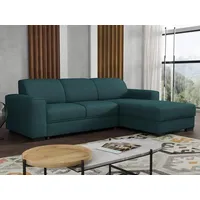 MIRJAN24 Ecksofa Luis, mit Bettkasten und Schlaffunktion, Holzfüße, vereinfachten Ausziehmechanismus blau