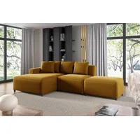 Fun Möbel Ecksofa Designersofa MEGAN XS inkl. Hocker Stoff