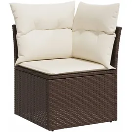 vidaXL 7-tlg. Garten-Sofagarnitur mit Kissen Braun Poly Rattan