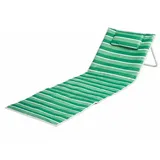 Mojawo Doppelliege Strandliege Strandmatte Rückenlehne Kissen faltbar L153xB53xH41cm Grün