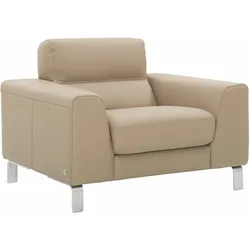 CALIA ITALIA Sessel »Simon Loungesessel, Designsessel, sehr bequem«, in zwei Lederqualitäten CALIA ITALIA biscotto