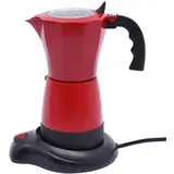 300ml Elektrische Kaffeemaschine mit Basis Espressokocher Mokka Kanne (rot) für 6 Espressotassen - Rot