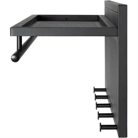 Haku-Möbel Wandgarderobe 5 Haken, 1 Stange Schwarz