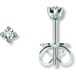 Paar Ohrhänger VIVANCE "0.15 ct Diamant Brillant Ohrringe Ohrstecker aus 585 Weißgold", silber, Ohrringe, Damen, Damen, 0.15 ct, Diamanten, Damen Gold Schmuck
