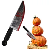 Gefälschtes Cutter-Spielzeug – Halloween-Requisiten, Blutiges, Scharfes Messer, Blasformen, Obstmesser, Kunststoff-Spielzeug, Simulation, Blutmesser, Trick, Tanz, Performance, Trickmesser, Halloween-S