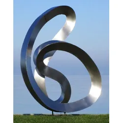Casa Padrino Luxus Designer XXL Edelstahl Garten Skulptur Silber 165 x 80 x H. 215 cm - Riesige XXL Garten Deko - Luxus Outdoor Deko - Designer Garten Deko Accessoires