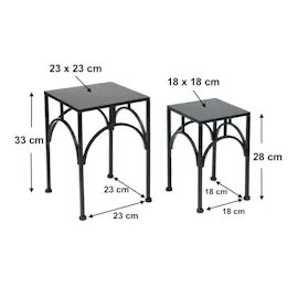 DanDiBo Ambiente Blumenhocker 2er Set 96449 40 x 40 cm Schwarz