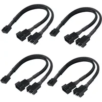Akasa PWM Lüftersplitter, 4er Pack, PC Lüftersteuerung Schwarz