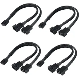 Akasa PWM Lüftersplitter, 4er Pack, PC Lüftersteuerung Schwarz