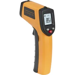 METRO Professional Infrarot-Thermometer, 39 x 85 x 156 mm, berührungslos mit Laserpointer, Temperaturbereich -30°C bis +400°C, schwarz / orange
