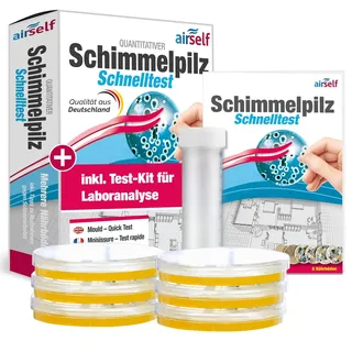 Schimmeltest Kombi – Schnelltest plus Laboranalyse zur Überprüfung der Raumluft auf Schimmel für bis zu 6 Räume