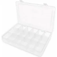 Pollin Sortimentsbox, 275x182x43, 18 Fächer, PP, transparent