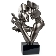 Formano Deko Liebespaar auf Sockel Metallic 38 cm Skulptur Figur Statue Paar