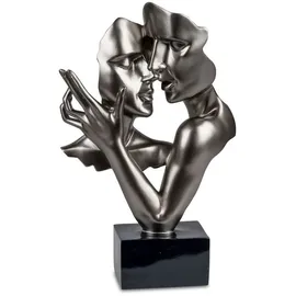 Formano Deko Liebespaar auf Sockel Metallic 38 cm Skulptur Figur Statue Paar