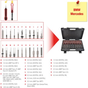 KS Tools Entriegelungswerkzeug-Satz, 22-teilig für BMW / Mercedes Steckkontakte