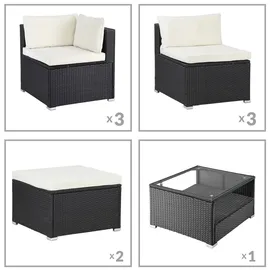 CASARIA Gartenmöbel Set 26-tlg. Schwarz/Creme