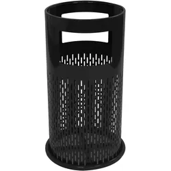 Oviala Business Schwarzer Mülleimer + Aschenbecher für den Außenbereich - 30L