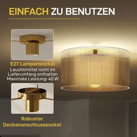 Homcom Deckenleuchte 1 E27 rund transparent weiß