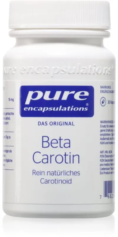 Pure Encapsulations Beta Carotin Kapseln um den gesunden Zustand von Haaren, Haut und Schleimhäuten aufrechtzuerhalten 30 KAP