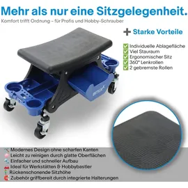 BITUXX Rollhocker Stahl 69x26x34 cm schwarz mit Rollen