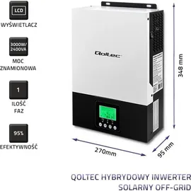 Qoltec Hybrid-Solar-Wechselrichter 3kVA 2,4kW