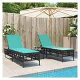 vidaXL Sonnenliege 55 x 0 x 96 cm Schwarz